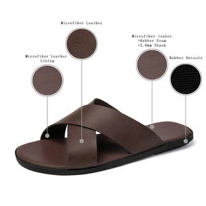 Sandales en cuir pour hommes de grande taille EUR 40-<span class=keywords><strong>47</strong></span> - Semelle en caoutchouc antidérapante polyvalente pour les vacances et les voyages quotidiens, chaussures décontractées pour l'extérieur - Product Image 1
