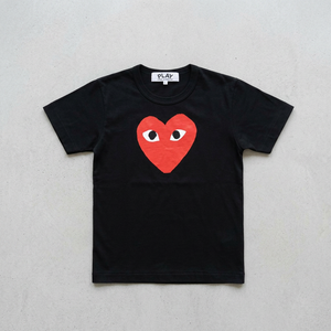 T-shirt à manches courtes en jersey 100% coton pour homme Comme Des Garçons PLAY, respirant, streetwear, logo brodé, 280 grammes, noir - Product Image 3
