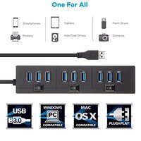 Nueva luz LED transfronteriza, de 4 pies Cable/1,2 m de largo, transferencia de datos de 5Gbps, concentrador USB 3,0, divisor USB de 10 puertos, PC, portátil, Stock