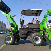 Mesin Pengolah Tanah Murah Mini Traktor Dapat Diderek 4x4 Traktor Pertanian Backhoe Loader Excavator 37 kW Kapasitas Bucket 0.3m