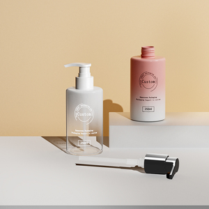 Bán Buôn 250Ml Biểu Tượng Tùy Chỉnh Màu Hồng Nhựa Dầu Gội Đầu Và Điều Hòa Kem Dưỡng Da Mực Chăm sóc Da Chất Tẩy Rửa Dầu Chai <span class=keywords><strong>Container</strong></span> Bộ - Product Image 4