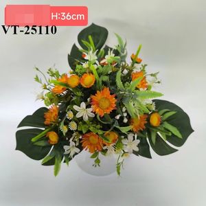 2025 MÁS NUEVO 33CM POLIÉSTER ARTIFICIAL ROSA FLORES MIXTO BUSHX13 - Product Image 4