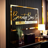 Enseigne Lc Murale 3D en Acrylique Personnalisée pour Entreprise, Bureau, Police de Caractères, Logo de Salon de Beauté