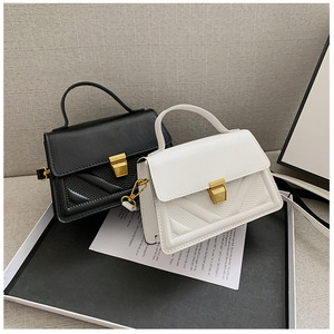 กระเป๋าแฟชั่นใบเล็กสำหรับผู้หญิงรุ่นใหม่มาแรงสไตล์เกาหลีเรียบง่ายปักลายเส้นกระเป๋าสะพายข้างสำหรับสุภาพสตรี - Product Image 3