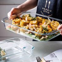 Ustensiles de cuisson en verre borosilicaté de haute qualité avec couvercle étanche sans BPA