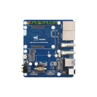 Placa Base Dual Ethernet para Raspberry Pi CM5, Compatible con Módulo 4G/5G, Puertos USB 3.2 Gen1 Dobles, Soporte para Módulo PoE