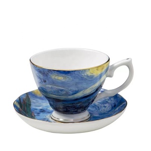 Oil Painting Van Gogh Starry Night 15pcs Coffee and <b>Tea</b> <b>Set</b> European Classic Bone China Cups Creamer Sugar <b>Tea</b> Pot <b>Set</b> - Product Image 6