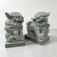Offre Spéciale : Paire de Statues de Lions Gardiens Chinois en Granit Sculpté à la Main (Chiens Foo de Pékin) – Sculpture en Pierre Feng Shui pour la Protection des Portails
