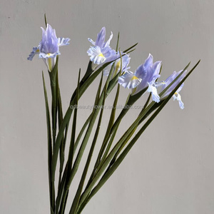 Plantes artificielles haut de gamme C196, tige de <span class=keywords><strong>fleur</strong></span> <span class=keywords><strong>d</strong></span>'<span class=keywords><strong>iris</strong></span> réaliste, tige unique, bouquet floral violet, <span class=keywords><strong>d</strong></span>écoration pour la maison, mariage, allée, arche - Product Image 5