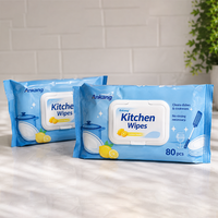 Lingettes humides pour cuisine, marque privée, parfum citron, dégraissantes, multi-usages, pour l'entretien quotidien des surfaces