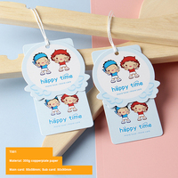Étiquettes pour vêtements d'enfants en stock, motif dessin animé personnalisable, étiquettes mignonnes pour enfants, étiquette personnalisée, papier d'art 300g