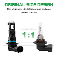 Lampu Depan TGZ untuk Mobil, Bohlam LED Kendaraan H4 H7 HB4, Lampu Proyektor 64W IP67, Kipas Pendingin 12-60V, H11 9005