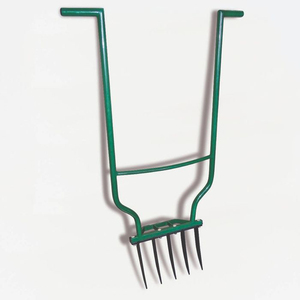 Fourche à herbe JH-Mech en métal robuste, 240 x 42 cm, 5 dents, manche en L ergonomique, résistante à la rouille, en acier vert, pour jardin - Product Image 4