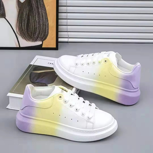 Baskets de sport décontractées légères pour femmes avec doublure en coton à bout fermé supérieur en cuir respirant-Baskets décontractées pour femmes - Product Image 2