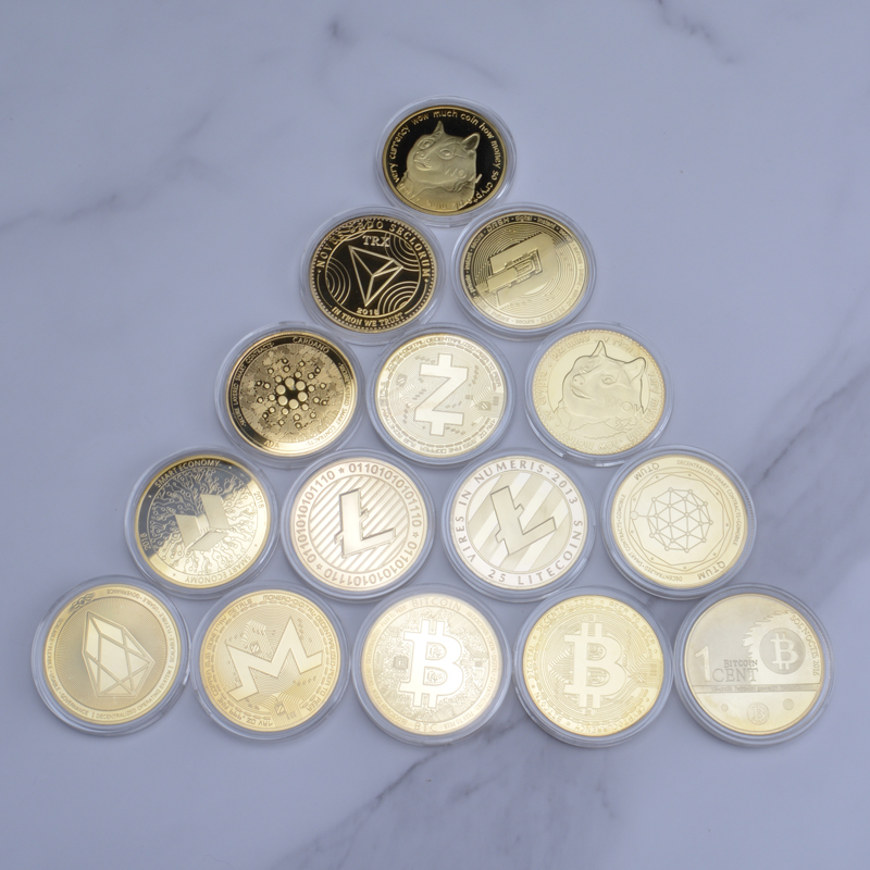 Оптовая продажа с фабрики, народные поделки на заказ, BTC и т. д., криптовалюты, золотой и серебряный Биткоин, физическая металлическая монета