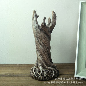 แจกันเรซิ่นรูปต้นไม้ 8.5x8.5x20 ซม. ของตกแต่งลำต้นไม้สไตล์เรียบง่ายสำหรับบ้าน ของขวัญตั้งโต๊ะ - Product Image 4