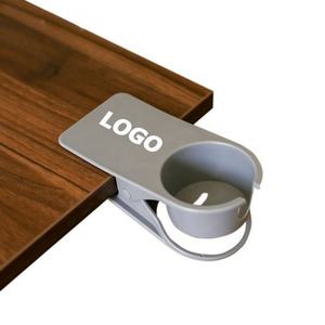 Creative Durable Plastic Desk Cup Holder Clip Desktop Organizer Clamp for Drinks Phone <b>Small</b> Items Silk Screen Promotional Gift - Product Image 1