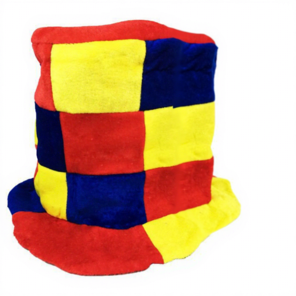 Sombrero de carnaval a cuadros de colores