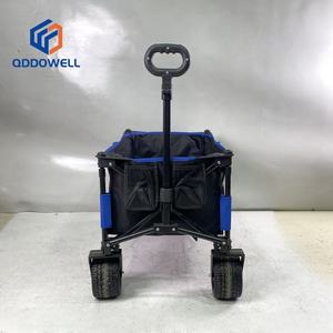 ブラックブルーカート4WD折りたたみ可能ビーチカートサンドタイヤカップホルダーポータブル屋外カート折りたたみ金属キャンプワゴン - Product Image 4