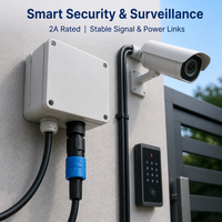 Connecteur étanche IP68 M12 multi-prises sans vis à installation rapide pour câbles et fils d'éclairage LED extérieur – Prix usine