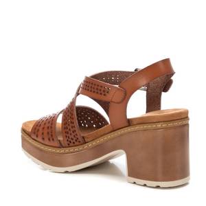 Sandalias de Tacón de Cuero para Mujer Refresh, Estilo Plataforma, Color Bronceado - Product Image 2