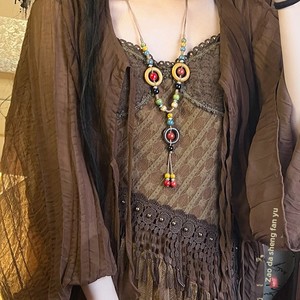 New Minimalist Ball-Shaped Resin Chain Electroplated Women's Sweater <b>Necklace</b> <b>Long</b> Collarbone On-Trend X1564 Color a Elegant Vin - Product Image 1
