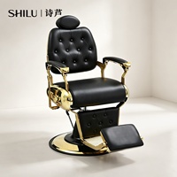 Fauteuil de barbier classique de luxe SHILU, siège de coiffure rétro pour la coiffure et la coupe de cheveux pour hommes