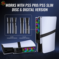 Statische Temperature in stellung ABS RGB Light Effect 3 Lüfter mit Geschwindigkeit regelung für PS5 Slim Pro Spiele konsolen zubehör