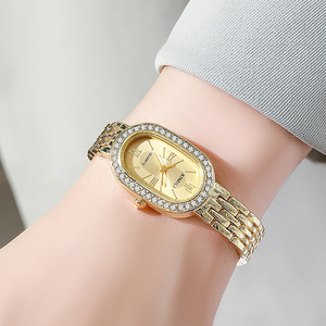 Nuevo reloj de cuarzo para mujer con diamantes en forma de huevo de paloma, moderno y elegante. - Product Image 1