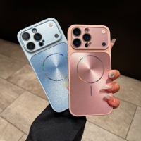 Vente en gros usine – Étui de téléphone en PC électroplaqué, couleur unie, minimaliste, magnétique, givré, de luxe, 6 couleurs, avec emballage en boîte