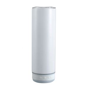 MOQ2 Gobelet isotherme droit et fin en acier inoxydable blanc vierge de 20 oz pour sublimation, avec lecteur de musique intelligent et câble USB - Product Image 4