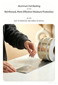 Rollo de Adhesivos Decorativos para <span class=keywords><strong>Pared</strong></span>, Autoadhesivos, de PVC XPE, Color Dorado, Fáciles de Cortar, Económicos - Product Image 4