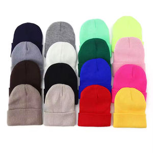 Bonnet d'hiver uni personnalisé avec logo d'usine, bonnets tricotés doux pour le ski, unisexe, 100% coton, bonnets d'hiver pour enfants, hommes et femmes - Product Image 1