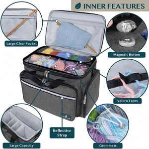 Bolsa de Almacenamiento de Hilos de Muestra Gratuita, Bolsa de Transporte para Hilos, Organizador de Tejido y Crochet Duradero con Estuche para Agujas - Product Image 2