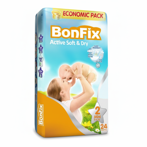 Pañal de tela desechable Bonfix Tamaño ajustable 3-6kg Característica impresa para el cuidado mejorado del bebé - Product Image 1