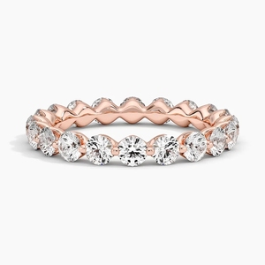 Anillo de Eternidad Ondulado de Plata con Circonitas para Mujer, Banda Curva Brillante para Boda, Aniversario, Compromiso, Fiesta, Cita Nocturna - Product Image 5