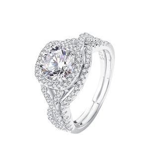 <span class=keywords><strong>Damila</strong></span> 1,5 Karat Moissan ite Damen S925 Sterling Silber Rhodiniert Kanal Einstellung Vorschlag Stapelbarer Ring Romantisch - Product Image 1