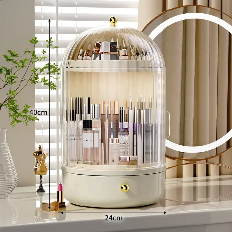 Hot Selling 360 Degree Rotating Plastic Cosmetic Storage Organizer Makeup Storage Box for Efficient Organization