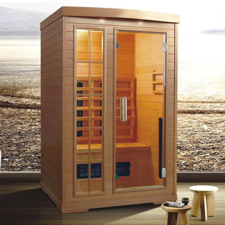 Factory Supply Steam Sauna Room Luxury Hemlock One Person Solid Wooden Bathroom