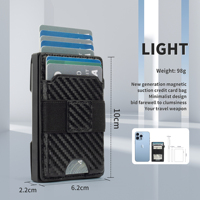 Porte-cartes de crédit et d'identité escamotable en cuir PU, fin, anti-RFID, en aluminium, pour hommes – Nouveauté 2025 – Vente Flash