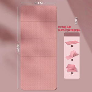 Vente en gros de <span class=keywords><strong>tapis</strong></span> de <span class=keywords><strong>yoga</strong></span> en TPE écologique, design pliable et portable pratique avec étui de transport de 6mm d'épaisseur - Product Image 4
