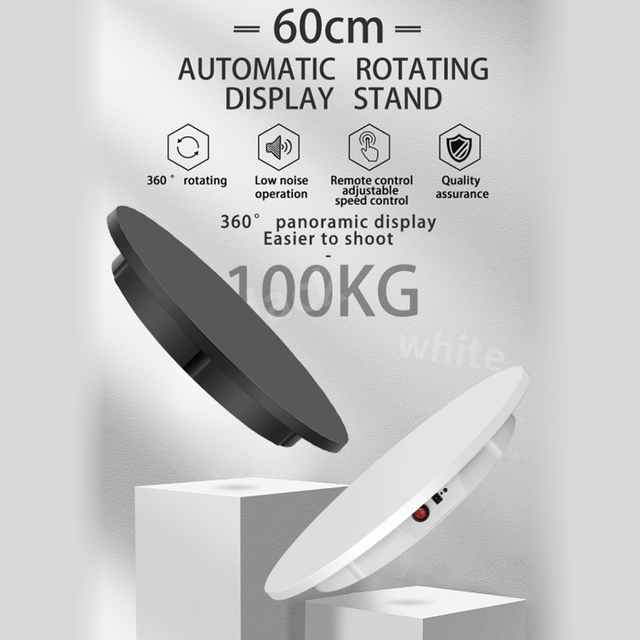 High Quality 60cm Electric Rotating Display Stand 100KG Load Video Shooting Props Turntable for Photography