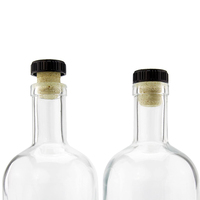 Bouteilles de liqueur de style nordique 12 oz 355 ml, bouteilles en verre transparent avec bouchons synthétiques en T