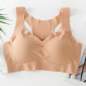 シームレスピンクシルクフィットネスブラトップ成熟した女性用毎日スタイルワイヤーフリースポーツカップコットンパジャマセクシー - Product Image 6