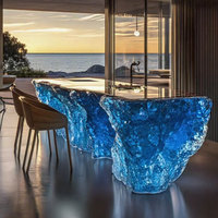 R050 Hochwertiger Transparenter Kristallharz-Esstisch Modern Anpassbare Farbe Umweltfreundlich UV-Beständig Hotel-Möbel