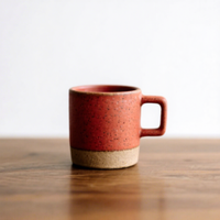 Mini tasse à expresso bleue en argile sableuse avec poignée carrée poterie mouchetée promotionnelle faite à la main Style campagnard couleur personnalisée brillante