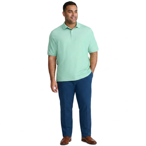 Fournisseur d'usine, polos en coton personnalisés pour hommes, polos à manches courtes avec logo brodé - Product Image 1