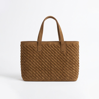 Sac fourre-tout en daim tressé pour femme LZ Manufacturer, finition veloutée douce, poignée supérieure, sac à bandoulière, sac de voyage, sac de bureau