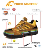 Zapatos de Trabajo Tiger Master de Gamuza Marrón con Puntera de Acero, Placa Intermedia de Acero, Antiaplastamiento, Antipinchazos, Resistentes al Aceite y Antideslizantes para Hombre, Corte Bajo