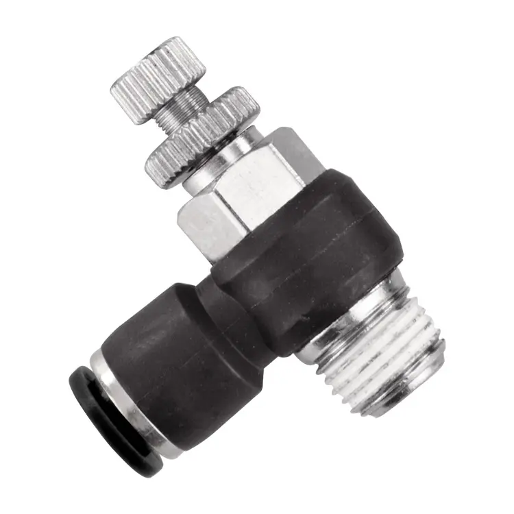 Air Compressed System Flow Control Valve Rotary Connector One Touch Fitting Push to Connect Fittings Air Release Valve